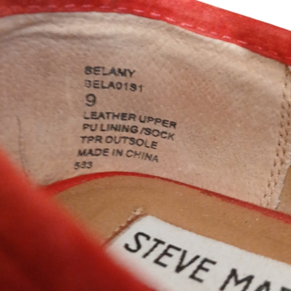 Steve Madden Belamy Flats Red Suede Leather Loafers Size 9 - Picture 7 of 9